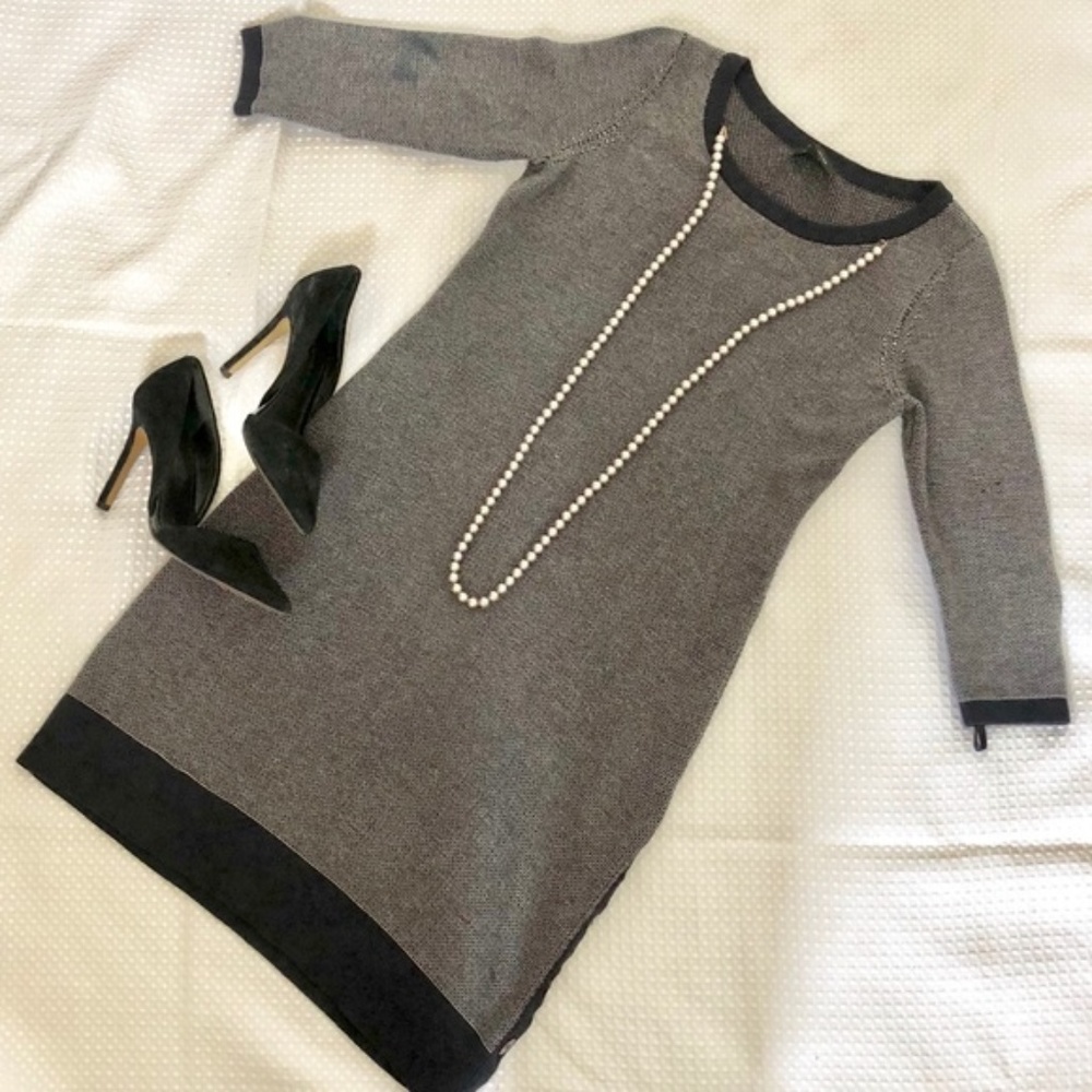 Ann Taylor Navy 3/4 Sleeve Knit Dress